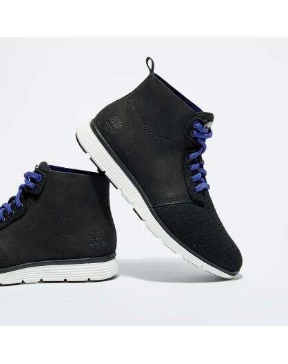 Boots en Velours de Cuir & Mesh Killington noir/bleu